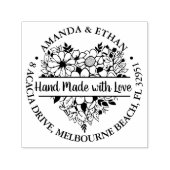 Hand gemaakt met Liefde Foraal Hart Thema Zelfinktende Stempel (Design)
