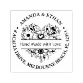 Hand gemaakt met Liefde Foraal Thema Zelfinktende Stempel (Design)