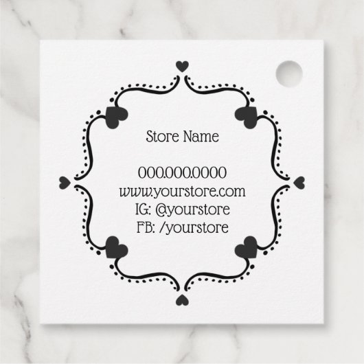 Hand gemaakt met liefde label met harten (Achterkant)