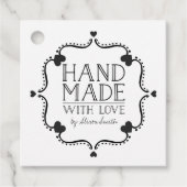 Hand gemaakt met liefde label met harten (Voorkant)