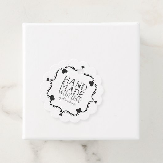 Hand gemaakt met liefde label met harten (In situ)