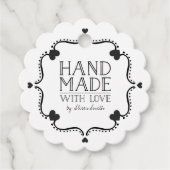 Hand gemaakt met liefde label met harten (Voorkant)