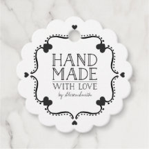 Hand gemaakt met liefde label met harten