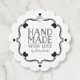 Hand gemaakt met liefde label met harten