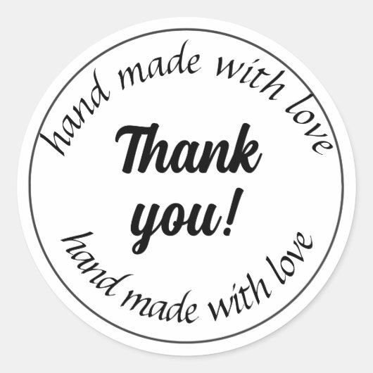 hand gemaakt met liefde ronde sticker (Voorkant)