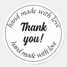 hand gemaakt met liefde ronde sticker