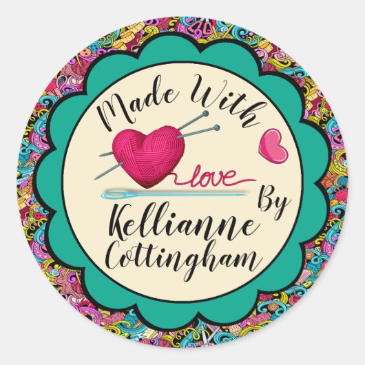 Hand Gemaakt met Liefde Sticker (Voorkant)