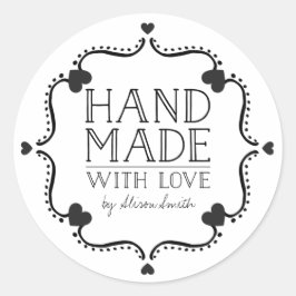 Hand gemaakt met liefde stickers met harten