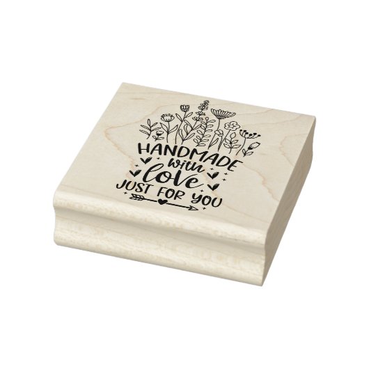 Hand gemaakt met liefde Wildflower Rubberstempel (Stempel)