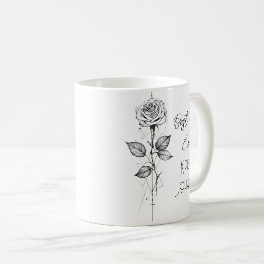 Hand gemaakt zwart-wit Rose Moederdag Koffiemok (Voorkant rechts)