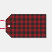 Hand gemaakte rode geruite kraft Labels Cadeaulabel (Achterkant Horizontaal)