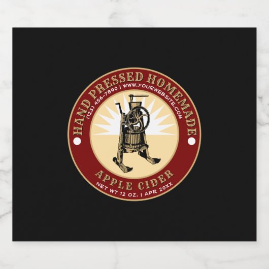 Hand geperste zelfgemaakte appelcider Sjabloon Bier Etiket (Enkel label)