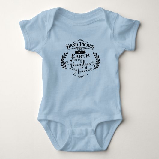 Hand geplukt door mijn opa in Heaven Blue Boy Romper (Voorkant)