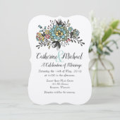 Hand gerenderd bloemenboeket kaart (Staand voorkant)