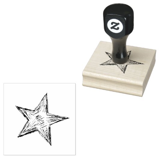Hand geschetst potlood ster stempel (Gestempeld)