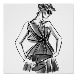 Hand geschetste couture Mode Perfect Poster