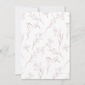 Hand geschetste delicate bloemen Bourgogne bruilof Kaart