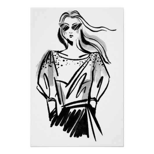 Hand geschetste Mode kunstwerken Perfect Poster (Voorkant)