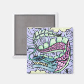 Hand geschetste vliegende draak magneet (Voorkant / Achterkant)