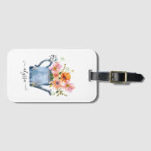 Hand-geschilde Waterverf Floral Bagagelabel (Voorkant (horizontaal))