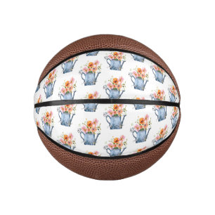 Hand-geschilde Waterverf Floral Basketbal