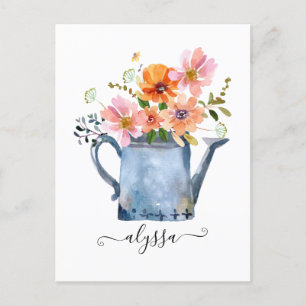 Hand-geschilde Waterverf Floral Briefkaart