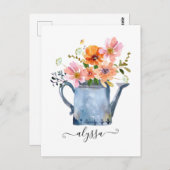 Hand-geschilde Waterverf Floral Briefkaart (Voorkant / Achterkant)