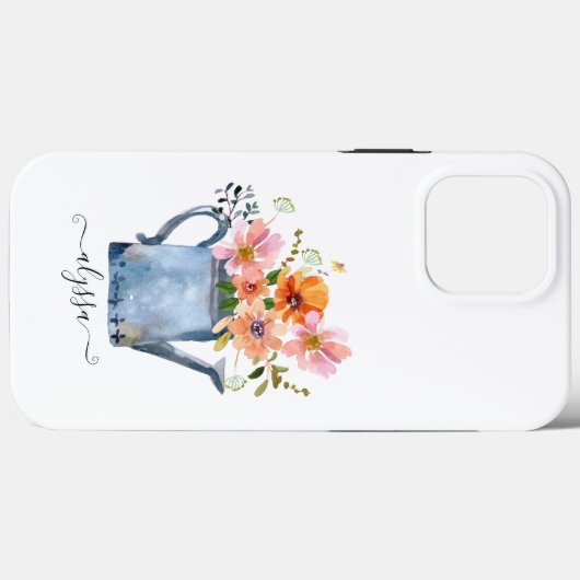 Hand-geschilde Waterverf Floral Case-Mate iPhone Case (Achterkant (horizontaal))