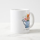 Hand-geschilde Waterverf Floral Grote Koffiekop (Voorkant rechts)