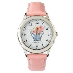 Hand-geschilde Waterverf Floral Horloge