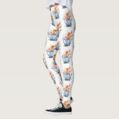 Hand-geschilde Waterverf Floral Leggings (Links)