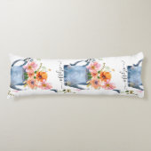 Hand-geschilde Waterverf Floral Lichaamskussen (Voorkant)