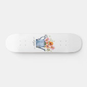 Hand-geschilde Waterverf Floral Persoonlijk Skateboard (Horizontaal)