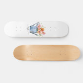 Hand-geschilde Waterverf Floral Persoonlijk Skateboard (Horizontaal)