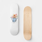 Hand-geschilde Waterverf Floral Persoonlijk Skateboard (Voorkant)