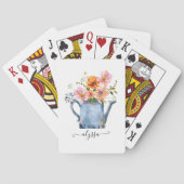 Hand-geschilde Waterverf Floral Pokerkaarten (Achterkant)