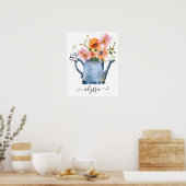 Hand-geschilde Waterverf Floral Poster (Keuken)