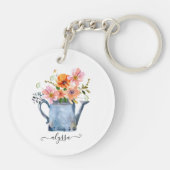 Hand-geschilde Waterverf Floral Sleutelhanger (Achterkant)