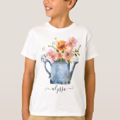 Hand-geschilde Waterverf Floral T-shirt (Voorkant)