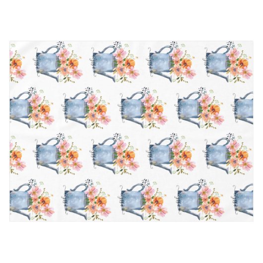 Hand-geschilde Waterverf Floral Tafelkleed (Voorkant (Horizontaal))