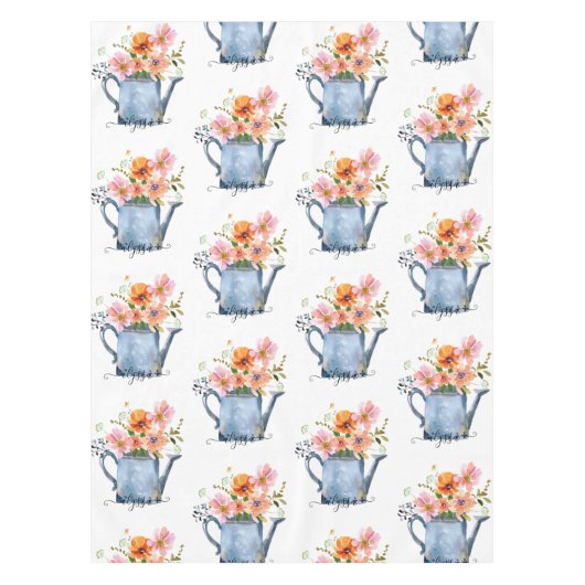 Hand-geschilde Waterverf Floral Tafelkleed (Voorkant)