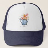 Hand-geschilde Waterverf Floral Trucker Pet (Voorkant)