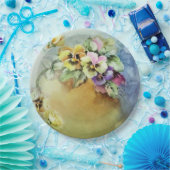 Hand geschilderd Antiek stijl Pansy Verjaardagsbru Papieren Bordje (Feest)