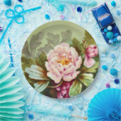 Hand geschilderd Antiek stijl pioen verjaardagsfee Papieren Bordje (Feest)