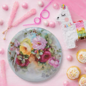 Hand geschilderd Antiek stijl Rozen Verjaardagsbru Papieren Bordje (Feest)