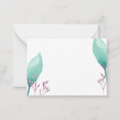 Hand geschilderd Aqua Waterverf Botanisch bidden v Notitiekaartje (Achterkant)