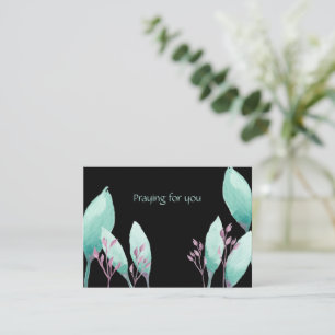 Hand geschilderd Aqua Waterverf Botanisch bidden v Notitiekaartje