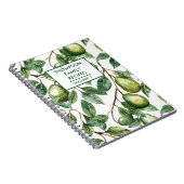 Hand geschilderd avocado boom gepersonaliseerd rec notitieboek (Rechterzijde)