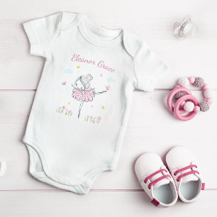 Hand geschilderd Ballet Dancer Meisje Roze Baby Bo Romper