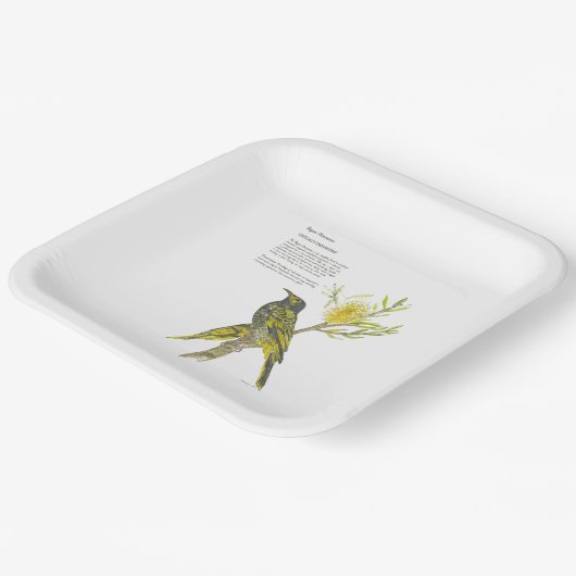 Hand geschilderd bedreigd honeyeater papier Bord (Gebogen)